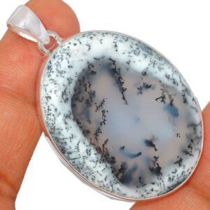 Pendentif Merlinite opale dentritique Monture argent 925 REF 8362