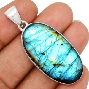 Pendentif Labradorite monture argent 925 ref 8744