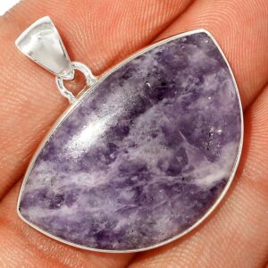 Pendentif Lépidolite monture argent 925 ref 9361