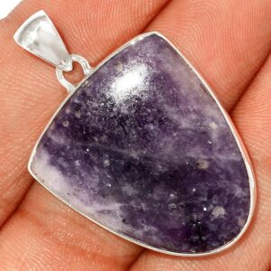 Pendentif Lépidolite monture argent 925 ref 9368