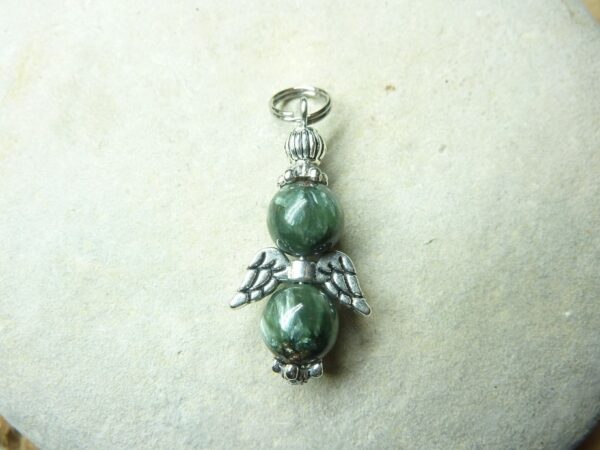 Pendentif Séraphinite - Perles rondes 8 mm