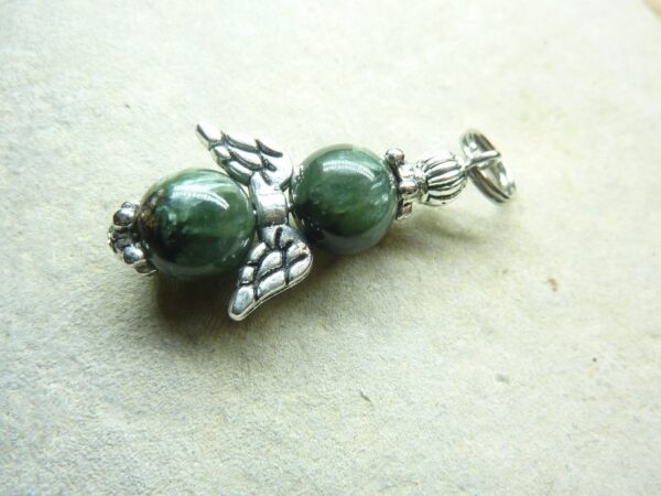 Pendentif Séraphinite - Perles rondes 8 mm