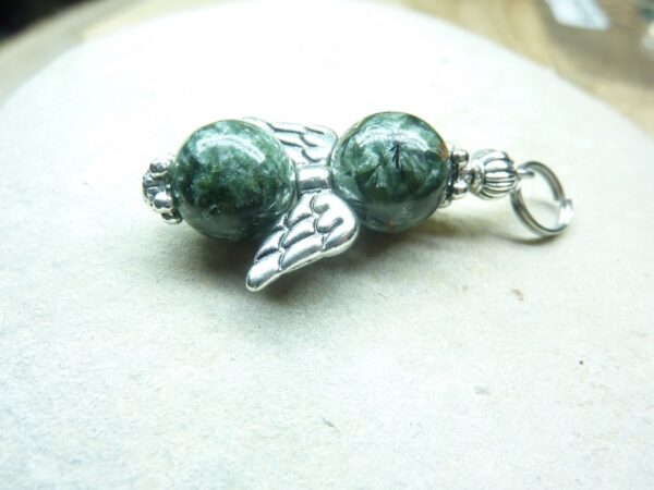Pendentif Séraphinite - Perles rondes 10 mm