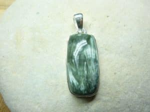 Pendentif Séraphinite monture argent 925 ref 2232