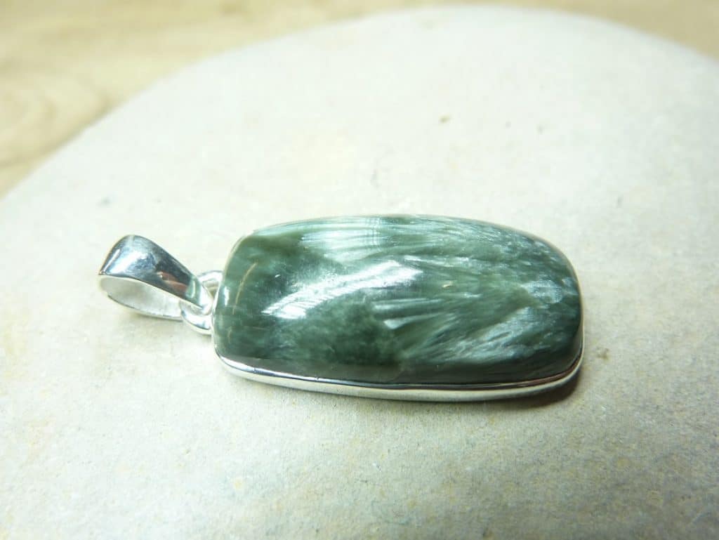 Pendentif Séraphinite monture argent 925 ref 2232