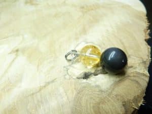 Pendentif citrine-Obsidienne oeil céleste 