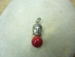 Pendentif Corail rouge - Perle ronde 10 mm