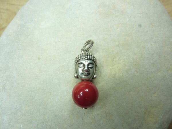 Pendentif Corail rouge - Perle ronde 10 mm