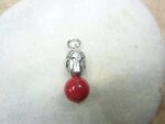 Pendentif Corail rouge - Perle ronde 10 mm