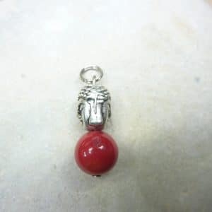 Pendentif Corail rouge - Perle ronde 10 mm