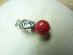 Pendentif Corail rouge - Perle ronde 10 mm