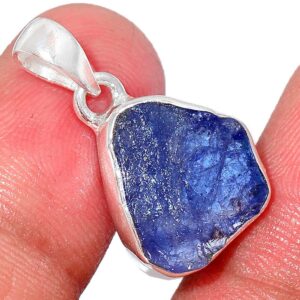 Pendentif Tanzanite brut monture en argent 925 ref 0211