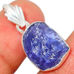 Pendentif Tanzanite brut monture en argent 925 ref 6159