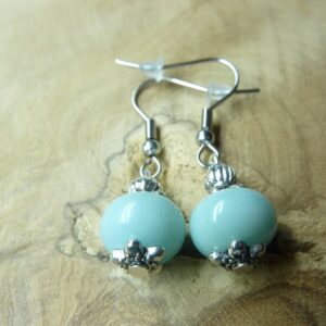 Boucles d'oreilles Amazonite - Perles 10 x 7 mm