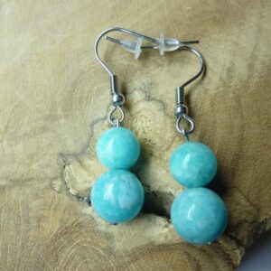 Boucles d'oreilles Amazonite - Perles 10-8 mm