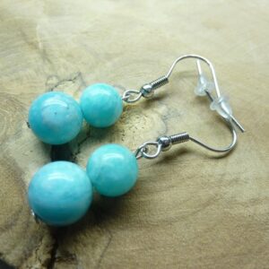 Boucles d'oreilles Amazonite - Perles 10-8 mm