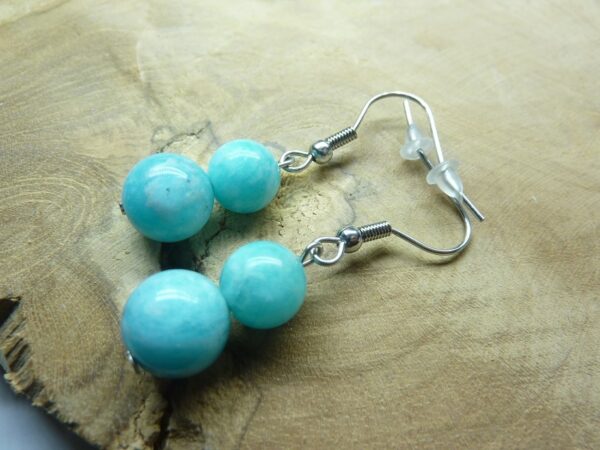 Boucles d'oreilles Amazonite - Perles 10-8 mm