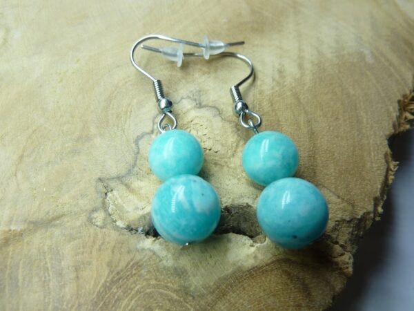 Boucles d'oreilles Amazonite - Perles 10-8 mm