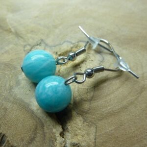 Boucles d'oreilles Amazonite - Perles 10 mm