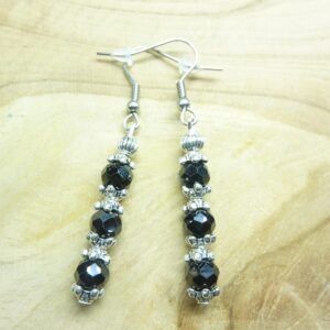 Boucles d'oreilles Spinelle noir