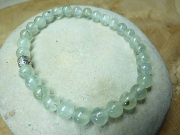 Bracelet Préhnite - perles rondes 6 mm