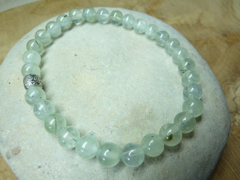 Bracelet Préhnite - perles rondes 6 mm