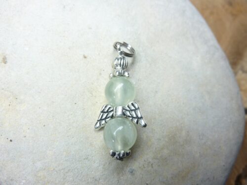 Pendentif Préhnite - perles rondes 8 mm