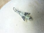 Pendentif Préhnite - perles rondes 6 mm