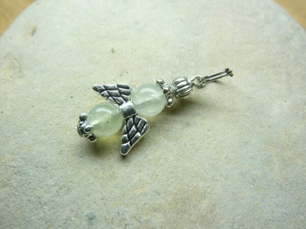 Pendentif Préhnite - perles rondes 6 mm