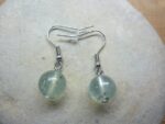 Boucles d'oreilles Préhnite - perles rondes 10 mm