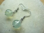 Boucles d'oreilles Préhnite - perles rondes 10 mm