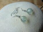 Boucles d'oreilles Préhnite - perles rondes 10 mm