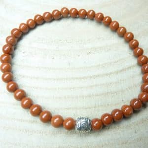 Bracelet Jaspe rouge - Perles rondes 4 mm