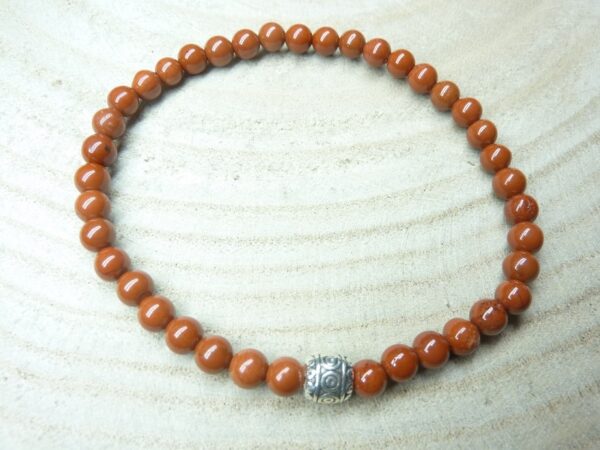 Bracelet Jaspe rouge - Perles rondes 4 mm