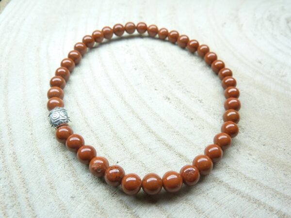 Bracelet Jaspe rouge - Perles rondes 4 mm