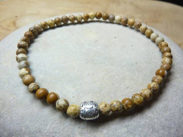 Bracelet Jaspe Paysage - Perles rondes 4 mm