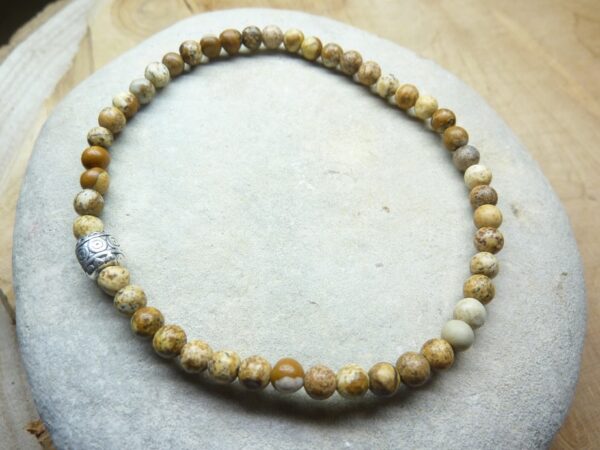 Bracelet Jaspe Paysage - Perles rondes 4 mm