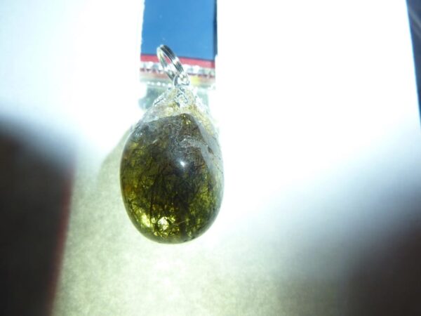 Pendentif quartz tourmaliné verte ref 1430