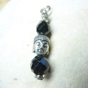 Pendentif Spinelle noir-Bouddha