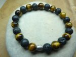 Bracelet Oeil de tigre-Pierre de lave