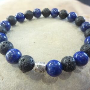 Bracelet Lapis lazuli-Pierre de lave