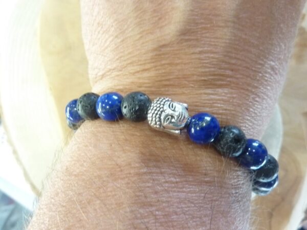 Bracelet Lapis lazuli-Pierre de lave-Bouddha