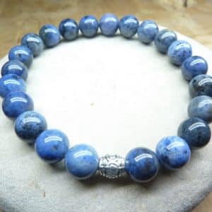 Bracelet Dumortiérite-Perles rondes 8 mm