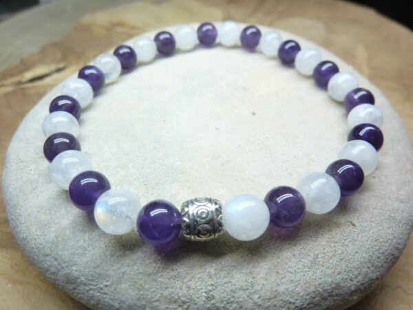 Bracelet Améthyste-Pierre de lune