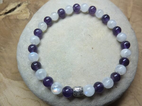 Bracelet Améthyste-Pierre de lune