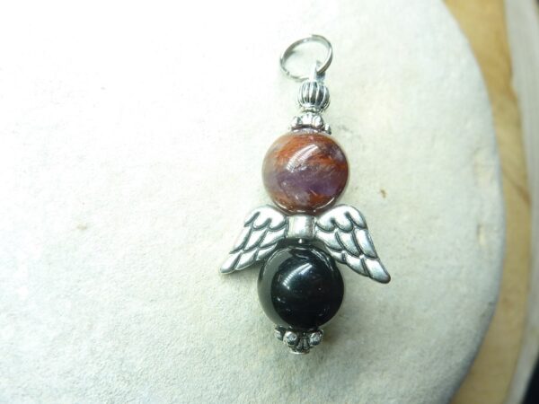 Pendentif Super seven cacoxénite-Spinelle noir