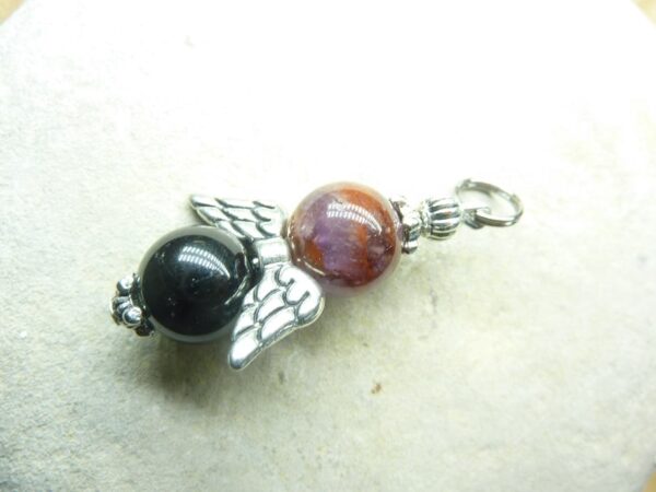 Pendentif Super seven cacoxénite-Spinelle noir