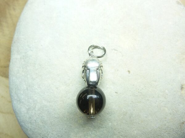 Pendentif larme d'apache obsidienne-Bouddha