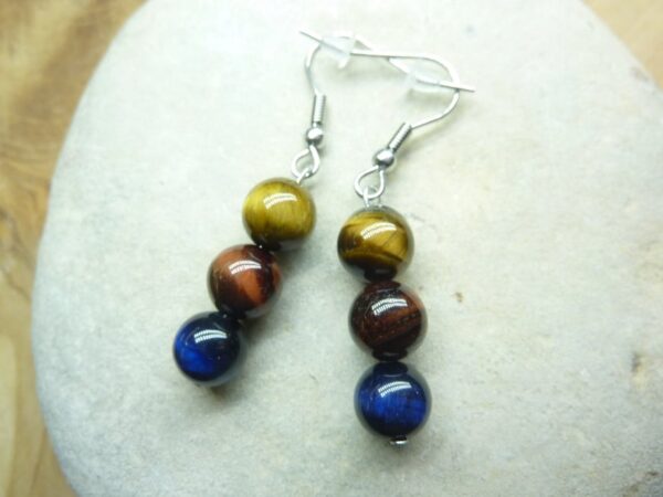 Boucles d'oreilles Oeil de tigre-Taureau-Faucon