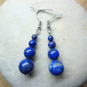 Boucles d'oreilles Lapis lazuli 10-8-6-4 mm